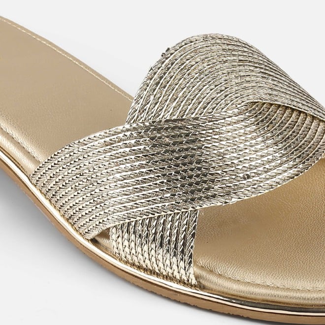 Mochi Women Gold Casual Slip Ons (SKU: 41-493-15-36)