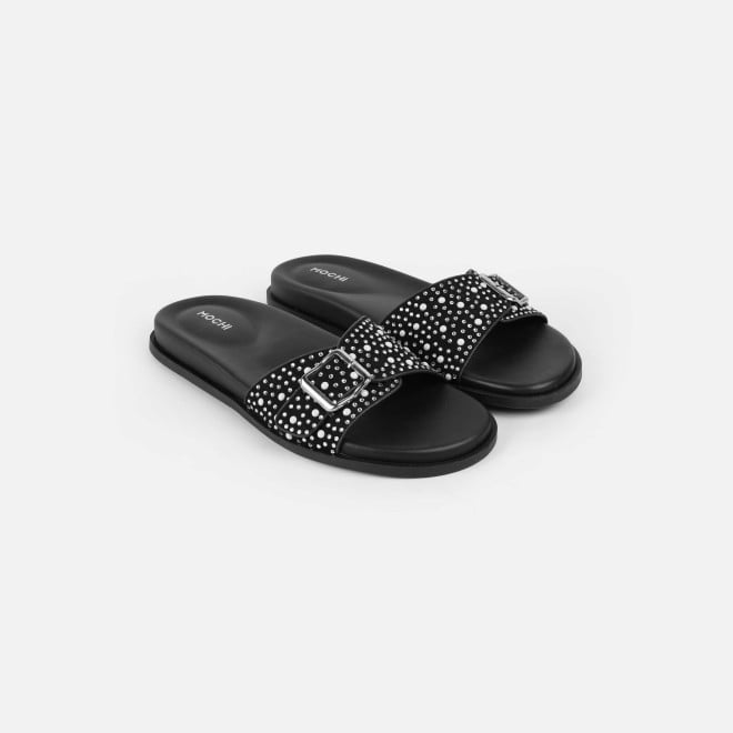 Mochi Women Black Casual Slip Ons (SKU: 41-505-11-36)