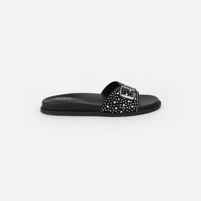 Mochi Women Black Casual Slip Ons (SKU: 41-505-11-36)