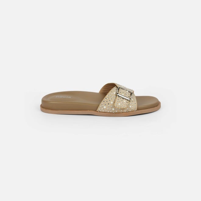 Mochi Women Beige Casual Slip Ons (SKU: 41-505-20-36)
