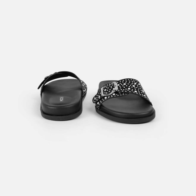Mochi Women Black Casual Slip Ons (SKU: 41-505-11-36)
