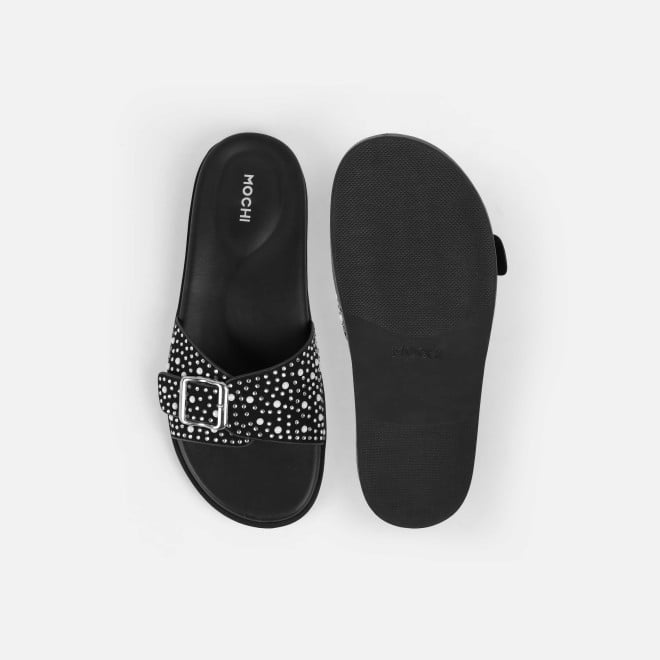 Mochi Women Black Casual Slip Ons (SKU: 41-505-11-36)