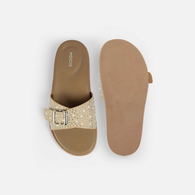 Mochi Women Beige Casual Slip Ons (SKU: 41-505-20-36)