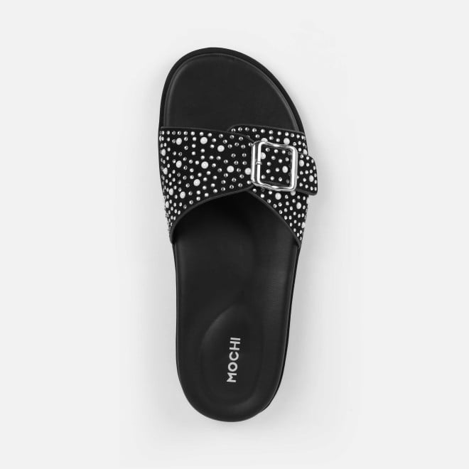 Mochi Women Black Casual Slip Ons (SKU: 41-505-11-36)