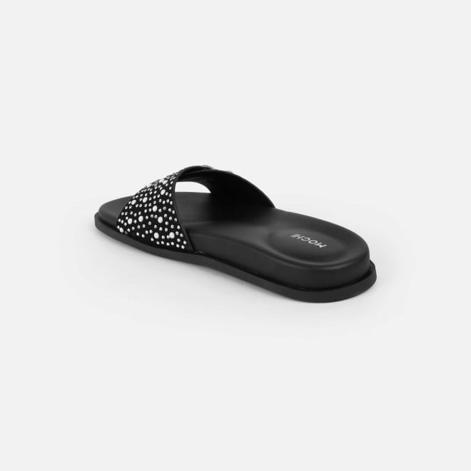 Mochi Women Black Casual Slip Ons (SKU: 41-505-11-36)