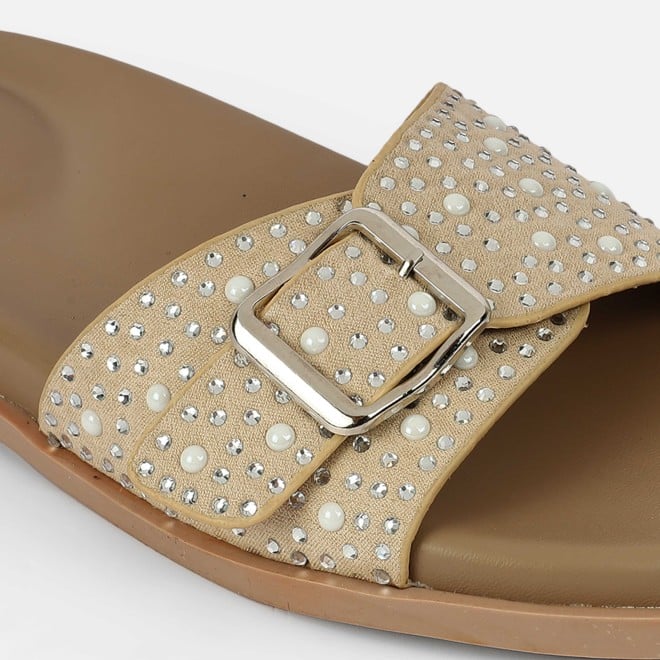 Mochi Women Beige Casual Slip Ons (SKU: 41-505-20-36)