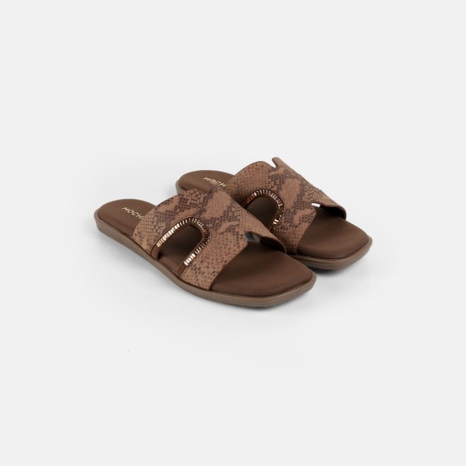 Mochi Women Tan Casual Slip Ons (SKU: 41-517-23-36)