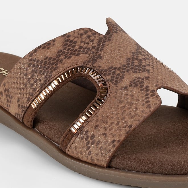 Mochi Women Tan Casual Slip Ons (SKU: 41-517-23-36)