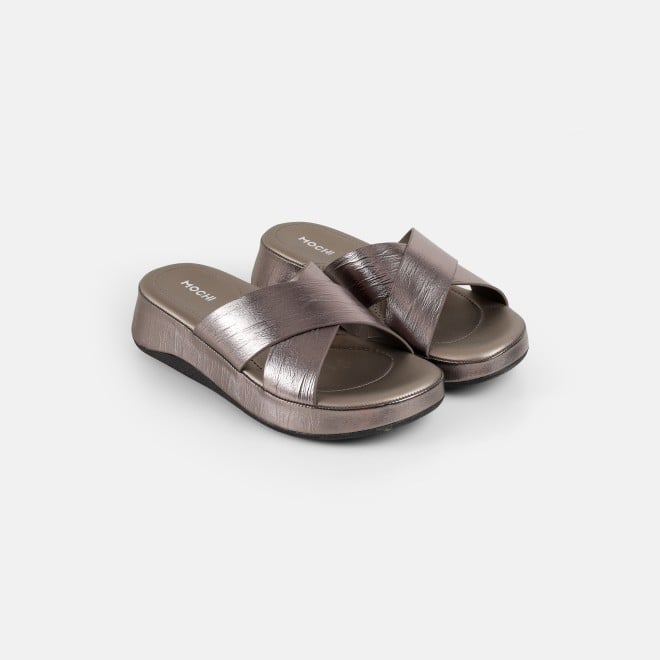 Mochi Women Gun-metal Casual Slip Ons (SKU: 41-521-29-36)