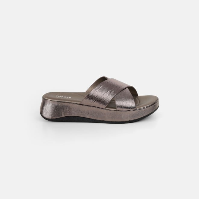 Mochi Women Gun-metal Casual Slip Ons (SKU: 41-521-29-36)