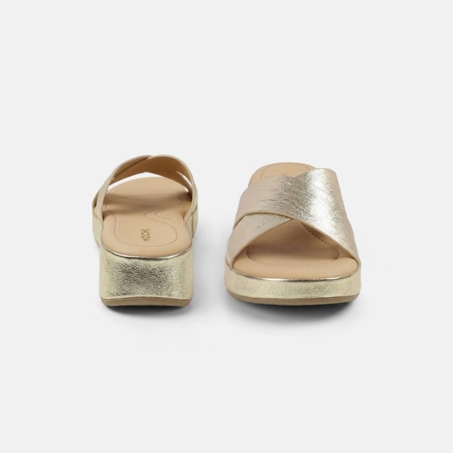 Mochi Women Gold Casual Slip Ons (SKU: 41-521-15-36)