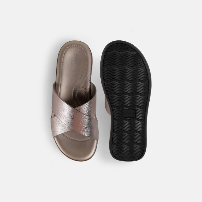 Mochi Women Gun-metal Casual Slip Ons (SKU: 41-521-29-36)