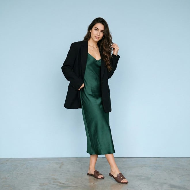 Mochi Women Brown Casual Slip Ons (SKU: 41-522-12-36)