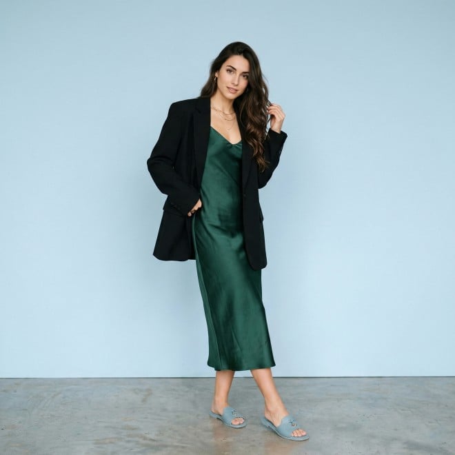 Mochi Women Blue Casual Slip Ons (SKU: 41-522-45-36)