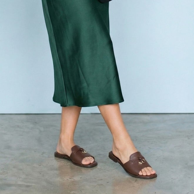 Mochi Women Brown Casual Slip Ons (SKU: 41-522-12-36)