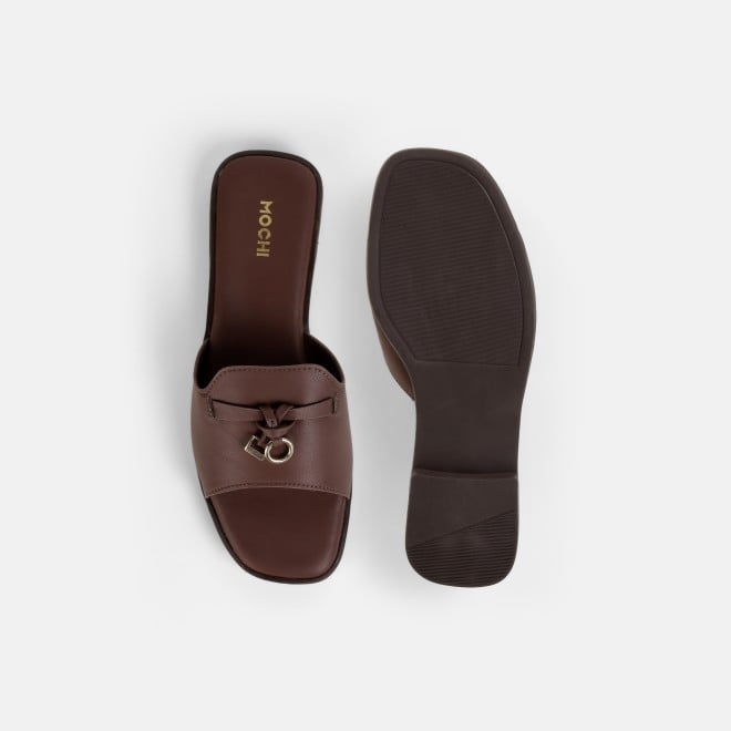 Mochi Women Brown Casual Slip Ons (SKU: 41-522-12-36)
