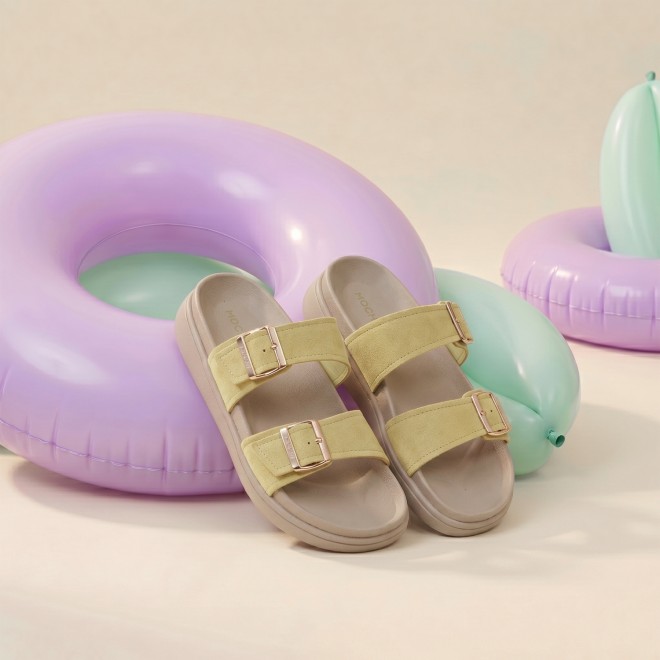 Mochi Women Yellow Casual Slippers (SKU: 41-529-33-37)