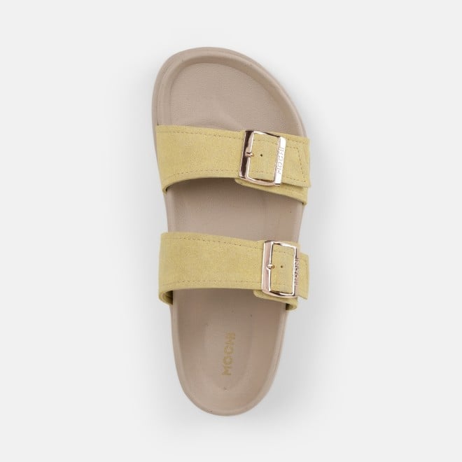 Mochi Women Yellow Casual Slippers (SKU: 41-529-33-37)