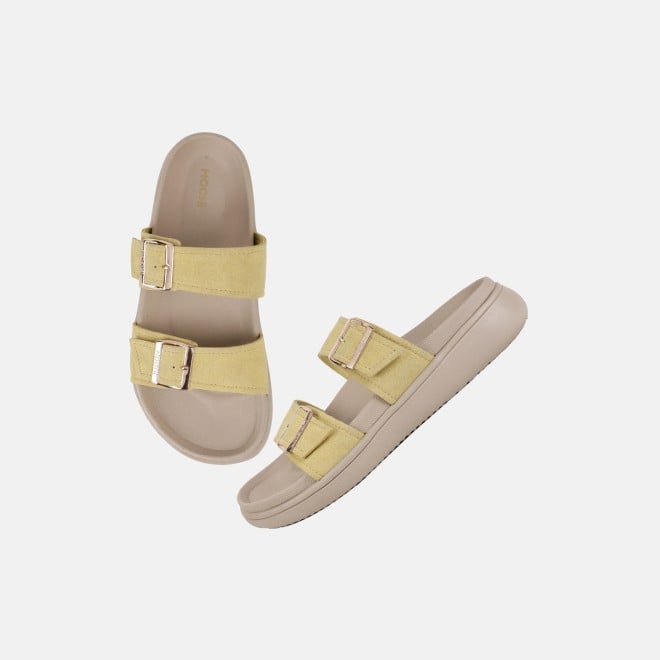 Mochi Women Yellow Casual Slippers (SKU: 41-529-33-37)