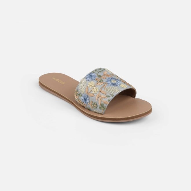 Mochi Women Blue Casual Slippers