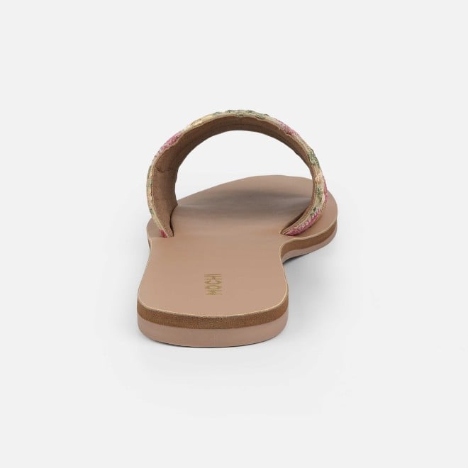 Mochi Women Beige Casual Slippers (SKU: 41-533-20-36)