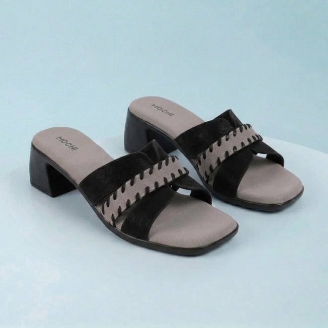 Mochi Women Black Casual Slip Ons