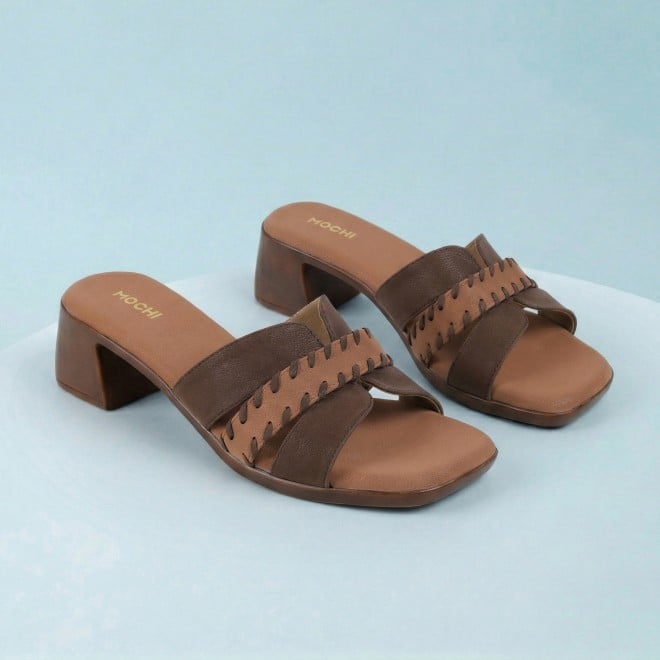 Mochi Women Brown Casual Slip Ons