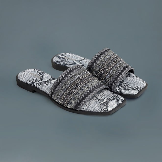 Mochi Women Grey Casual Slippers (SKU: 41-584-14-36)