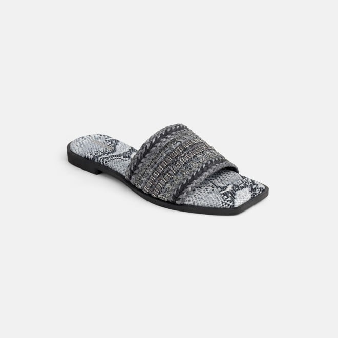Mochi Women Grey Casual Slippers (SKU: 41-584-14-36)