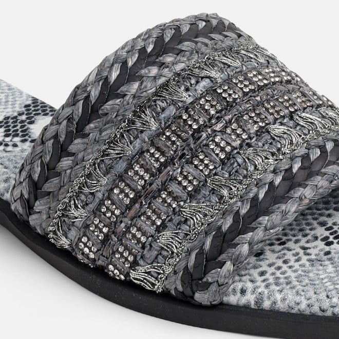 Mochi Women Grey Casual Slippers (SKU: 41-584-14-36)