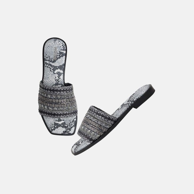 Mochi Women Grey Casual Slippers (SKU: 41-584-14-36)