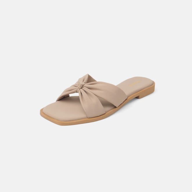Mochi Women Beige Casual Slippers (SKU: 41-589-20-36)