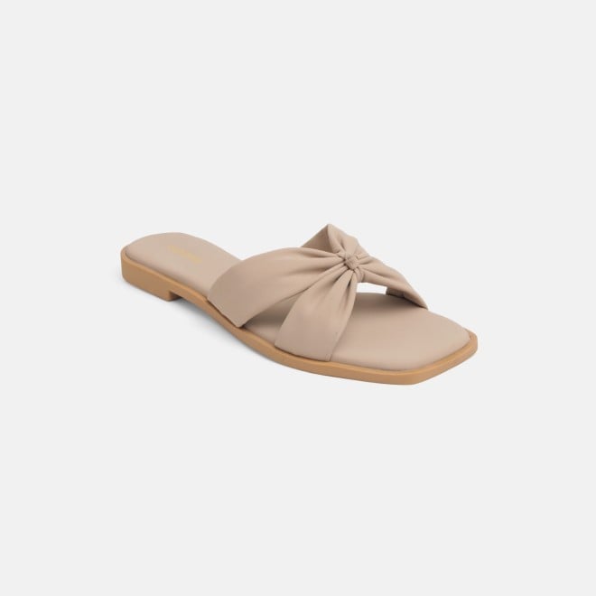 Mochi Women Beige Casual Slippers (SKU: 41-589-20-36)
