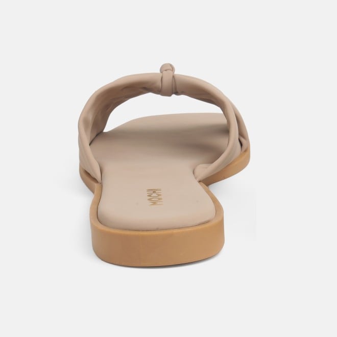 Mochi Women Beige Casual Slippers (SKU: 41-589-20-36)