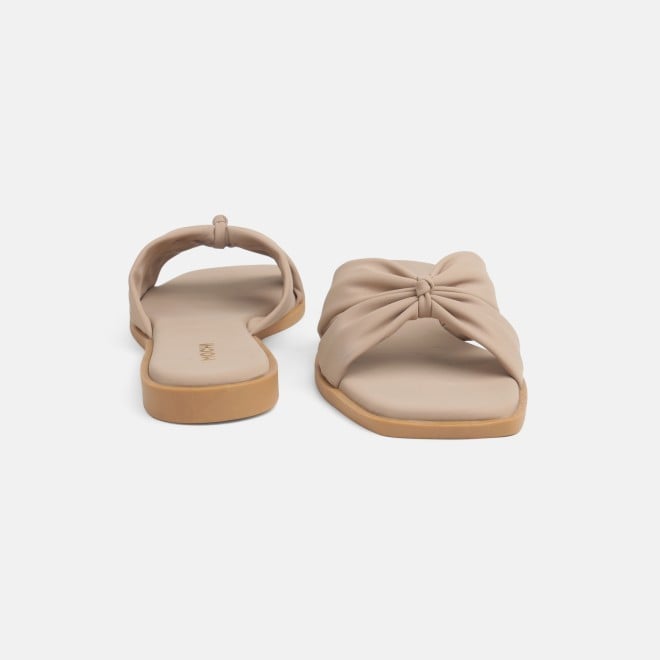 Mochi Women Beige Casual Slippers (SKU: 41-589-20-36)