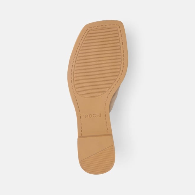 Mochi Women Beige Casual Slippers (SKU: 41-589-20-36)