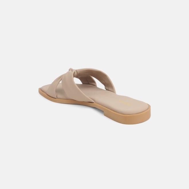 Mochi Women Beige Casual Slippers (SKU: 41-589-20-36)