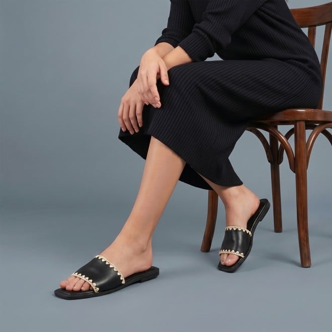 Mochi Women Black Casual Slippers (SKU: 41-594-11-36)