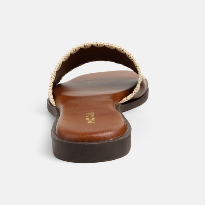 Mochi Women Tan Casual Slippers (SKU: 41-594-23-36)