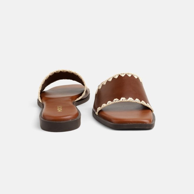 Mochi Women Tan Casual Slippers (SKU: 41-594-23-36)