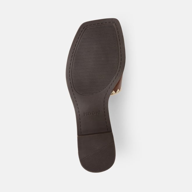 Mochi Women Tan Casual Slippers (SKU: 41-594-23-36)