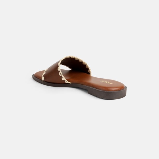 Mochi Women Tan Casual Slippers (SKU: 41-594-23-36)