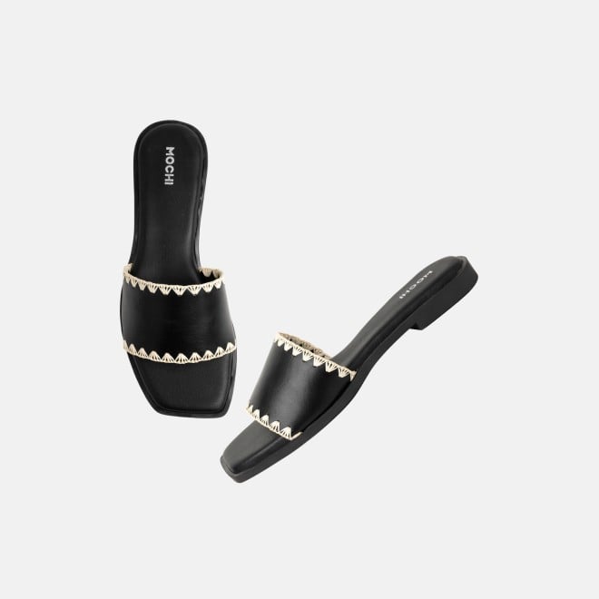 Mochi Women Black Casual Slippers (SKU: 41-594-11-36)