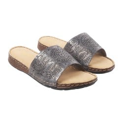 Women Gun-Metal Casual Slip Ons