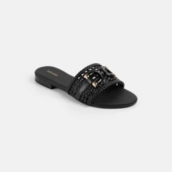 Women Black Casual Slippers