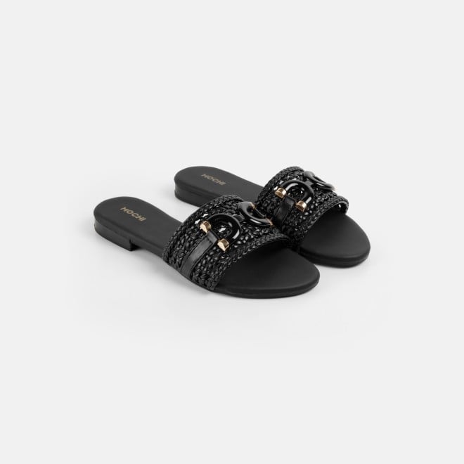 Mochi Women Black Casual Slippers (SKU: 41-600-11-36)
