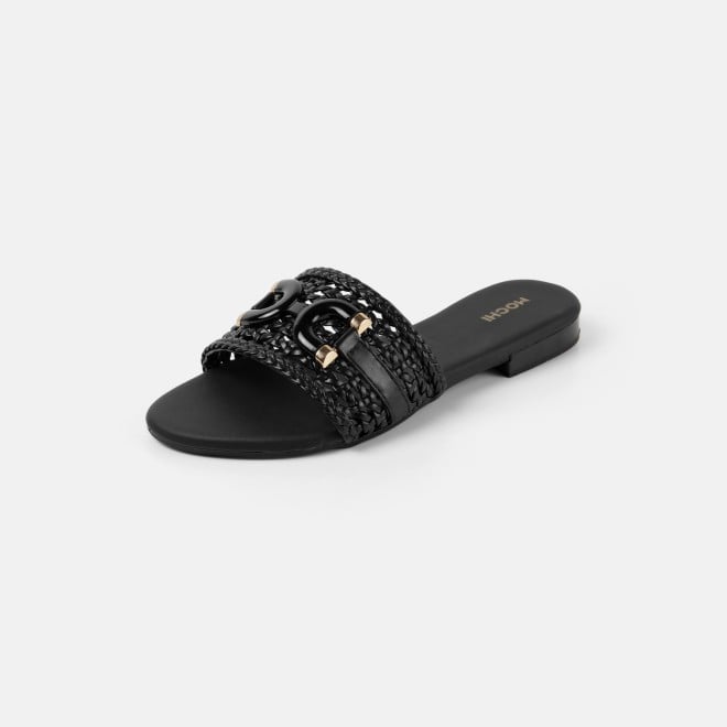 Mochi Women Black Casual Slippers (SKU: 41-600-11-36)