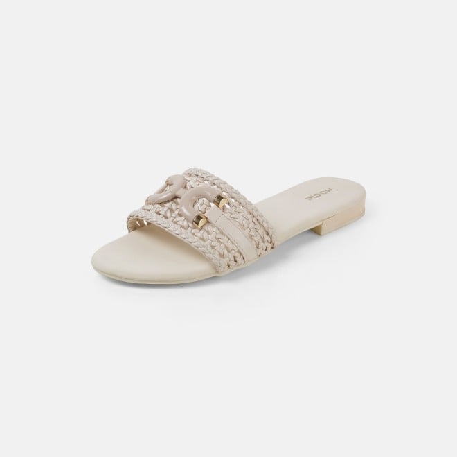 Mochi Women Off-white Casual Slippers (SKU: 41-600-66-36)