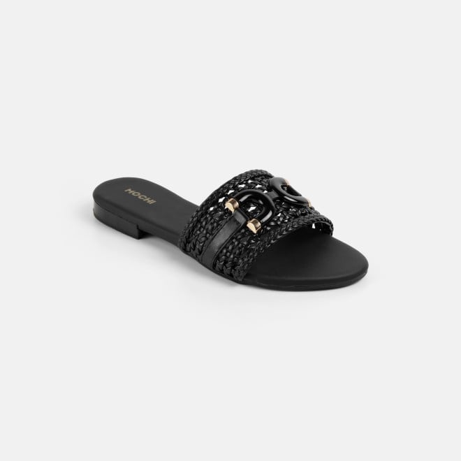 Mochi Women Black Casual Slippers (SKU: 41-600-11-36)