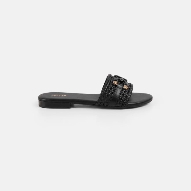 Mochi Women Black Casual Slippers (SKU: 41-600-11-36)